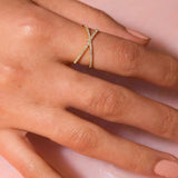 Orlina Gold Cross Ring