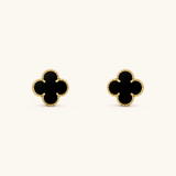 Clover Black Earrings