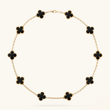 CLOVER | 10 Motive Black Necklace