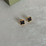Clover Black Earrings