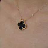 Clover Black Necklace