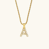 Elaria Letter Initial Diamond Necklace