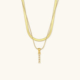 Lune Layered Gold Initial Letter Necklace