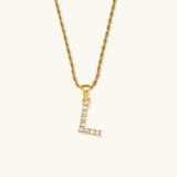Elaria Letter Initial Diamond Necklace