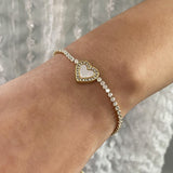 Rani Diamond Heart Tennis Bracelet
