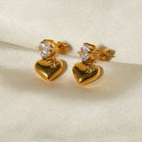 Niva Heart Gold Earrings
