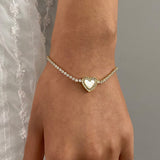 Rani Diamond Heart Tennis Bracelet