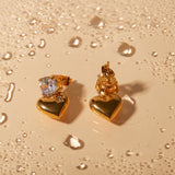 Niva Heart Gold Earrings