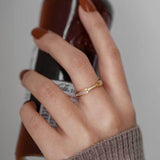 Sela Diamond Simulant Gold Ring