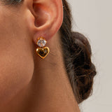 Niva Heart Gold Earrings