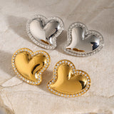 Alva Heart Gold Earrings