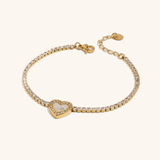 Rani Diamond Heart Tennis Bracelet